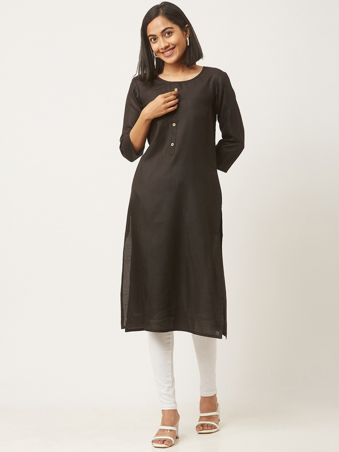 

ZOLA Women Black Solid Kurta