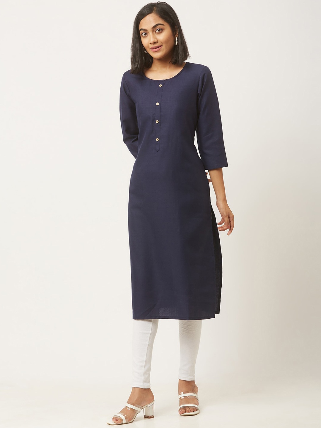 

ZOLA Women Navy Blue Thread Work Kurta