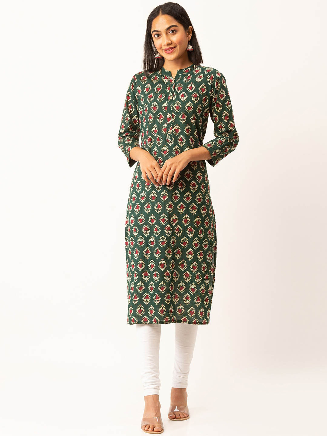 

ZOLA Women Olive Green Printed Kurta