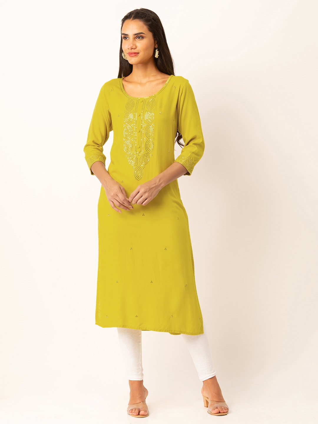 

ZOLA Women Yellow Embellished Kurta