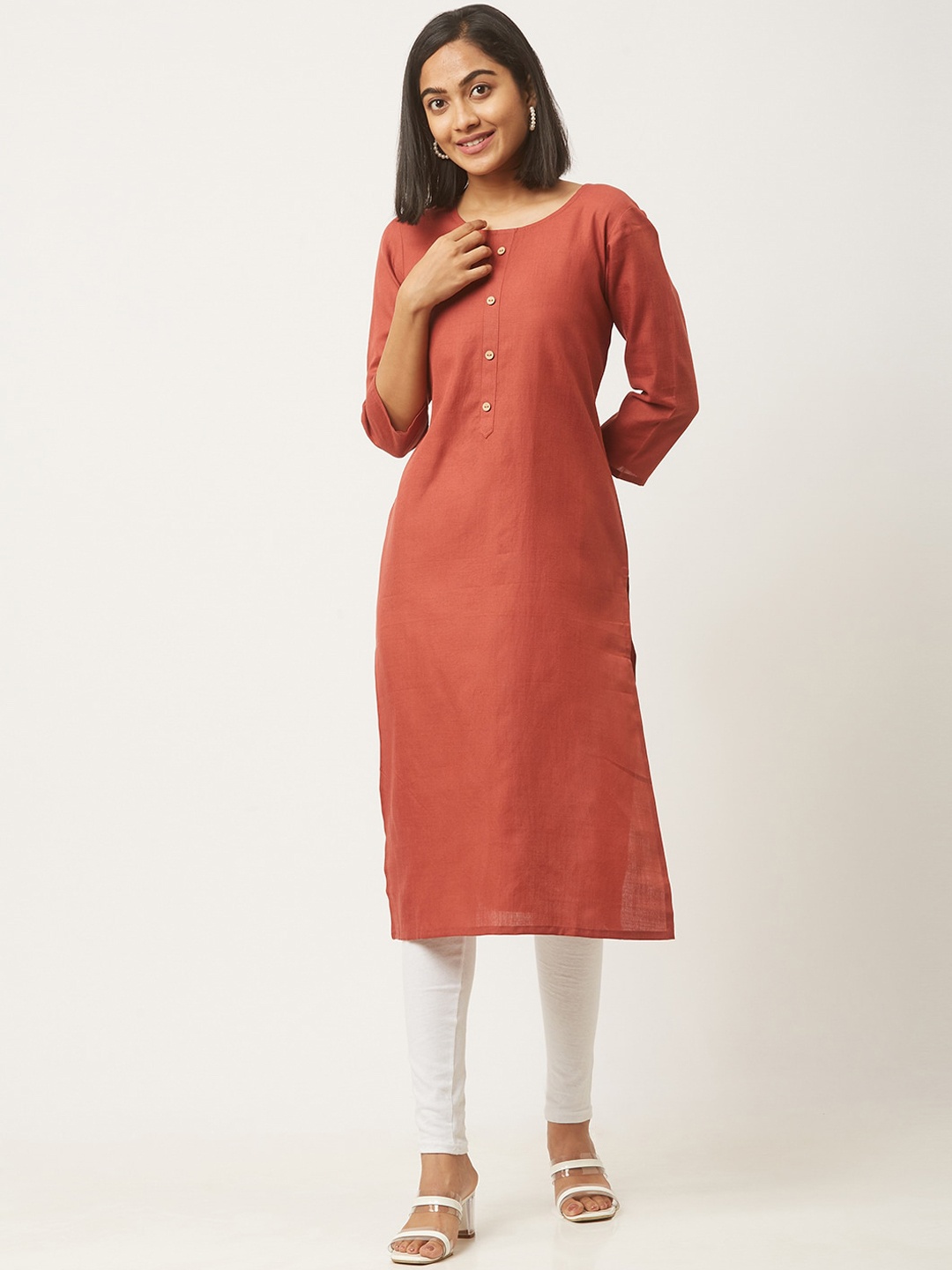 

ZOLA Women Rust Solid Kurta