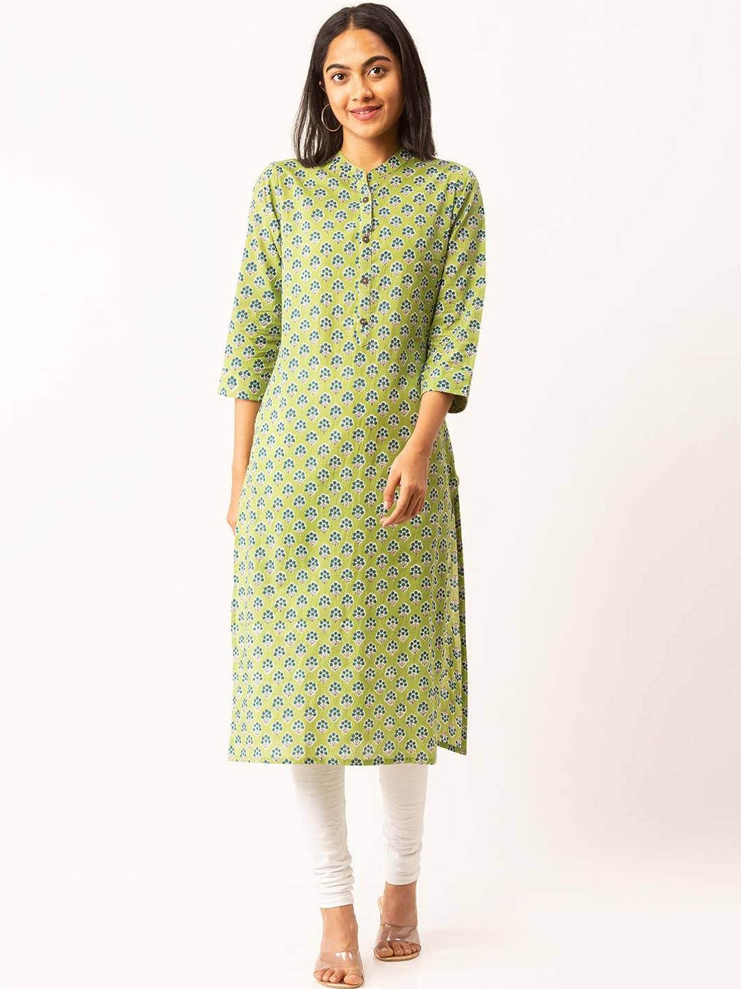 

ZOLA Women Green Geometric Kurta
