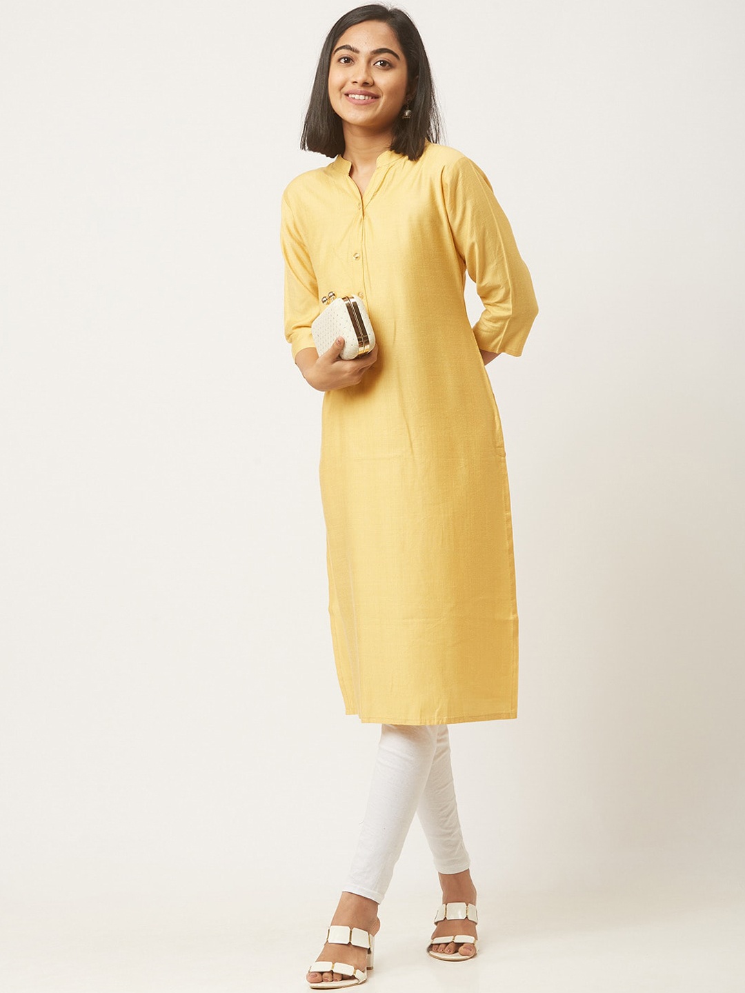 

ZOLA Women Mustard Yellow Thread Work Kurta