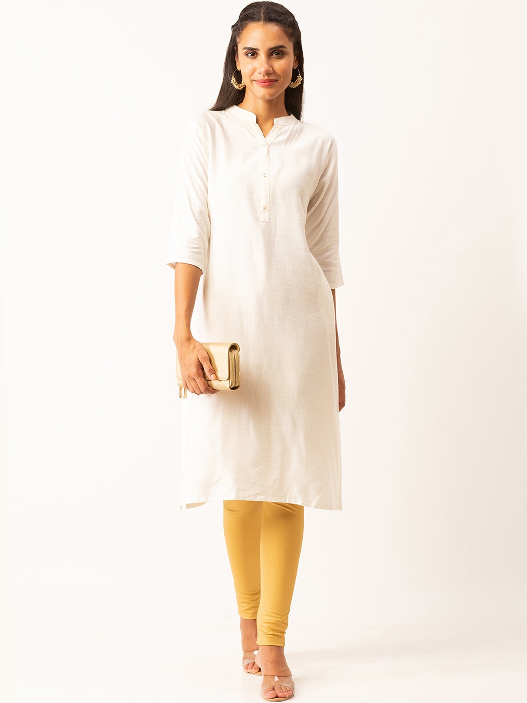 

ZOLA Women Off White Embroidered Thread Work Kurta