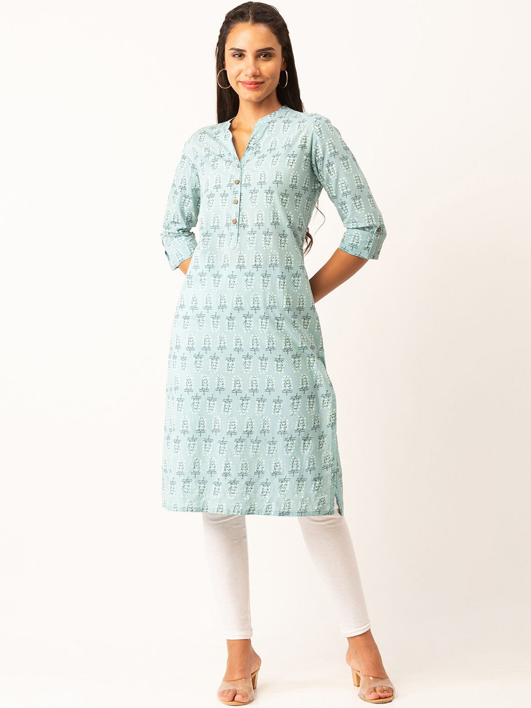 

ZOLA Women Blue Floral Printed Kurta