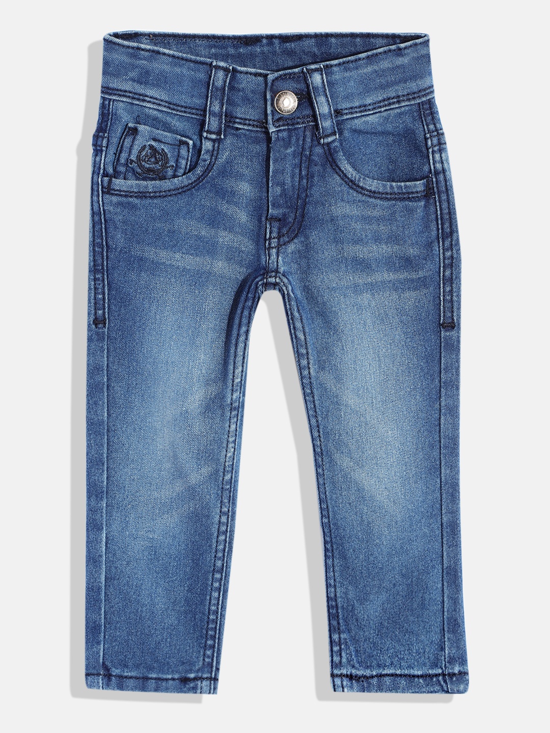 

U.S. Polo Assn. Kids Boys Skinny Fit Mid-Rise Heavy Fade Stretchable Jeans, Blue