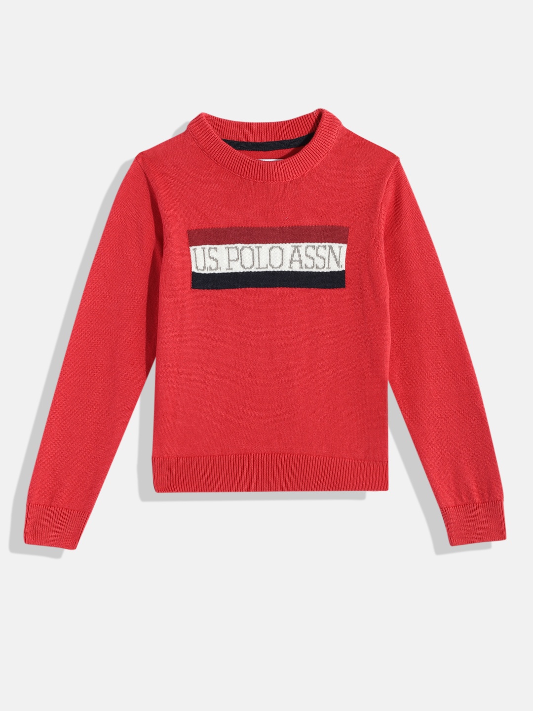 

U.S. Polo Assn. Kids Boys Red Brand Logo Print Pullover