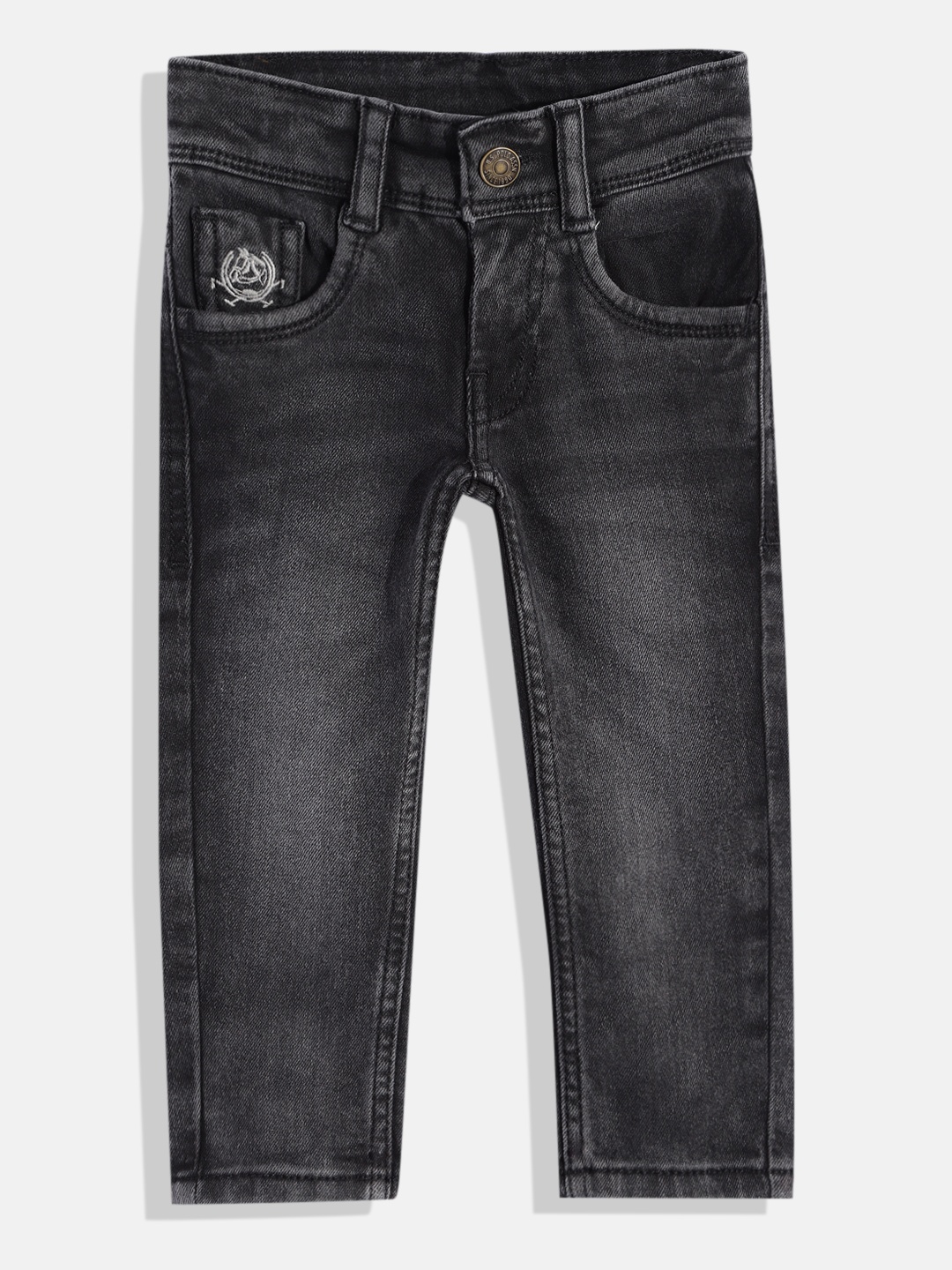 

U.S. Polo Assn. Kids Boys Skinny Fit Mid-Rise Light Fade Stretchable Jeans, Black