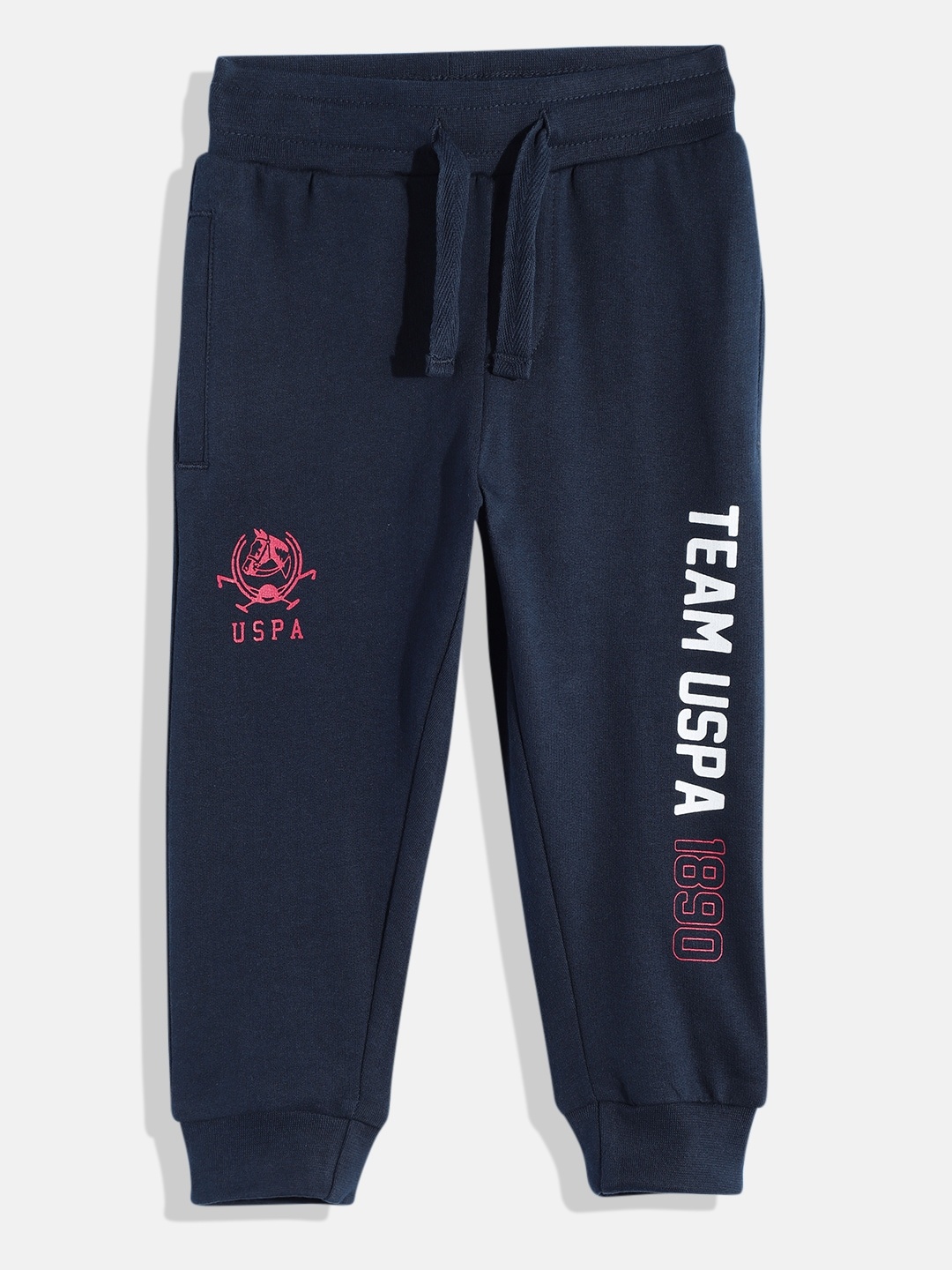 

U.S. Polo Assn. Kids Boys Brand Logo Printed Pure Cotton Joggers, Navy blue