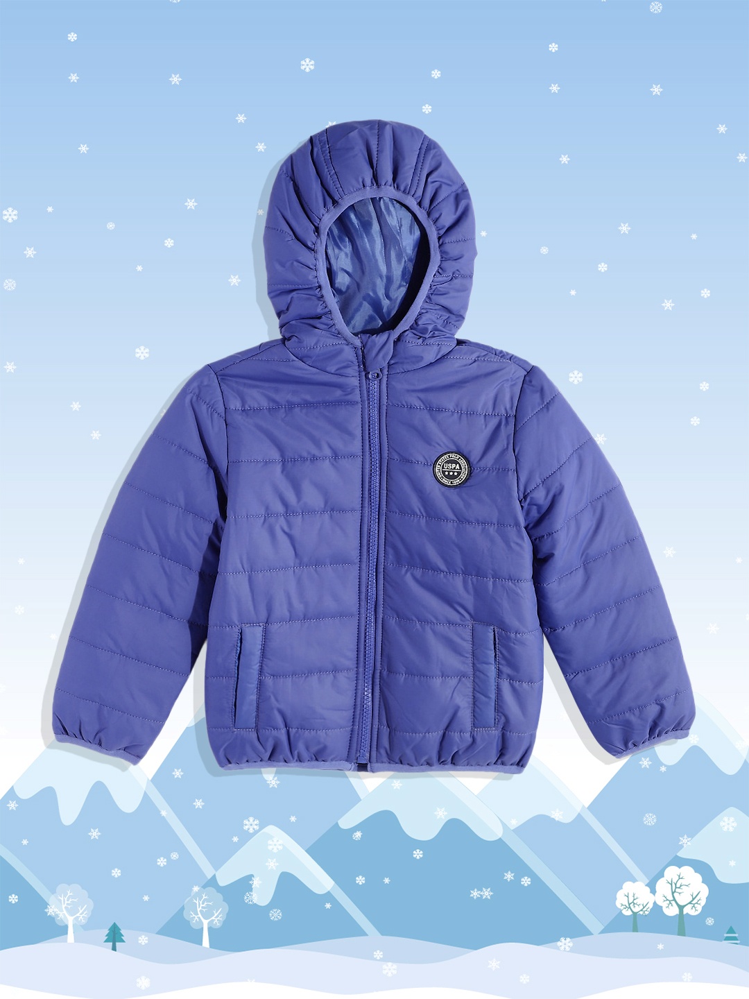 

U.S. Polo Assn. Kids Boys Blue Solid Puffer Jacket