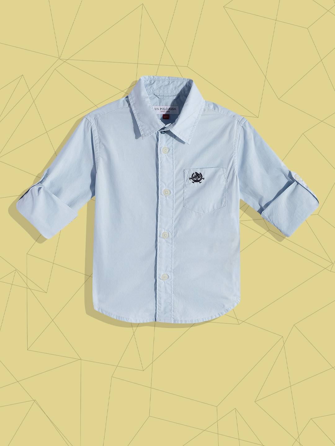 

U.S. Polo Assn. Kids Boys Blue Pure Cotton Casual Shirt