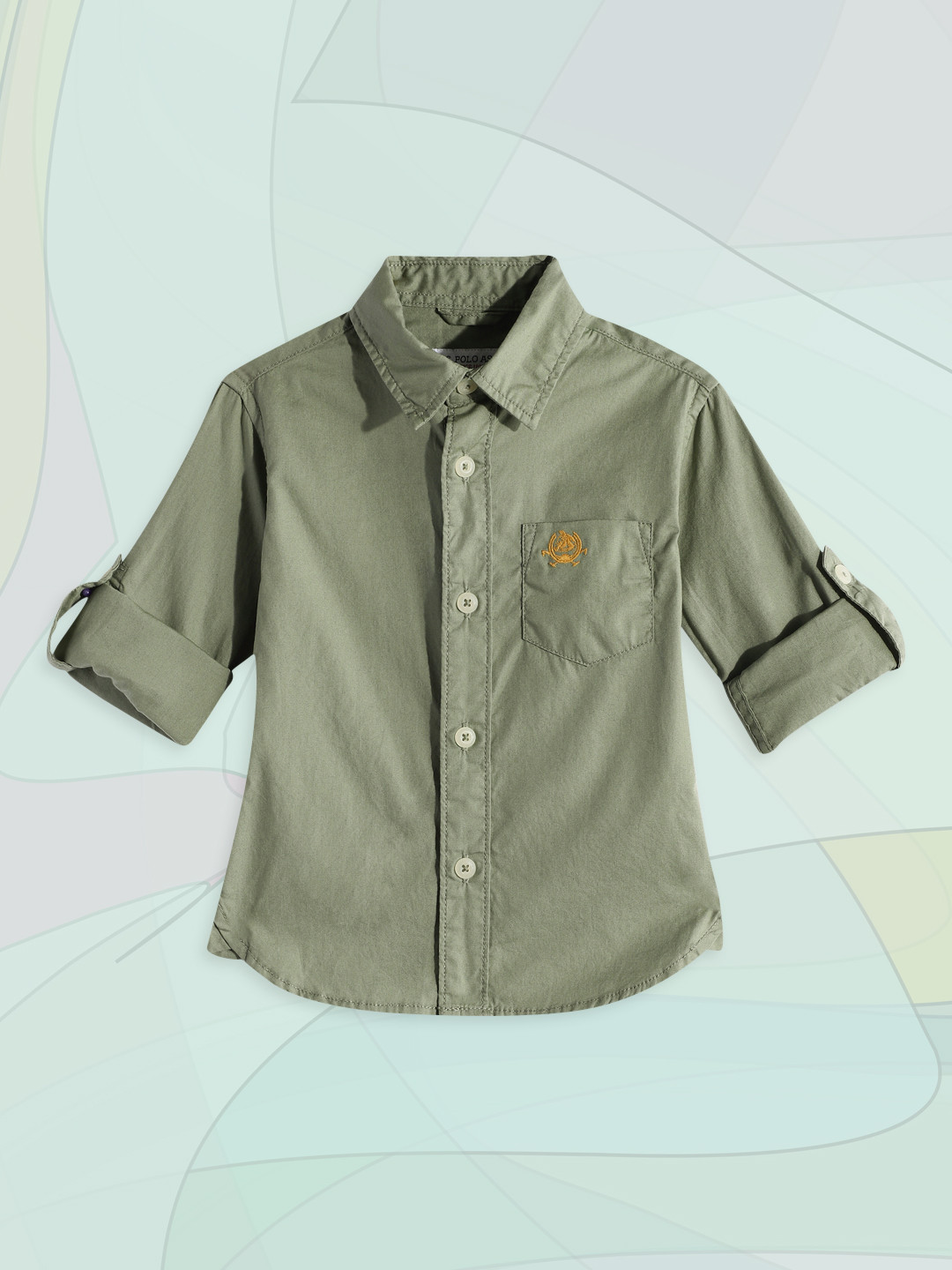 

U.S. Polo Assn. Kids Boys Green Pure Cotton Casual Shirt