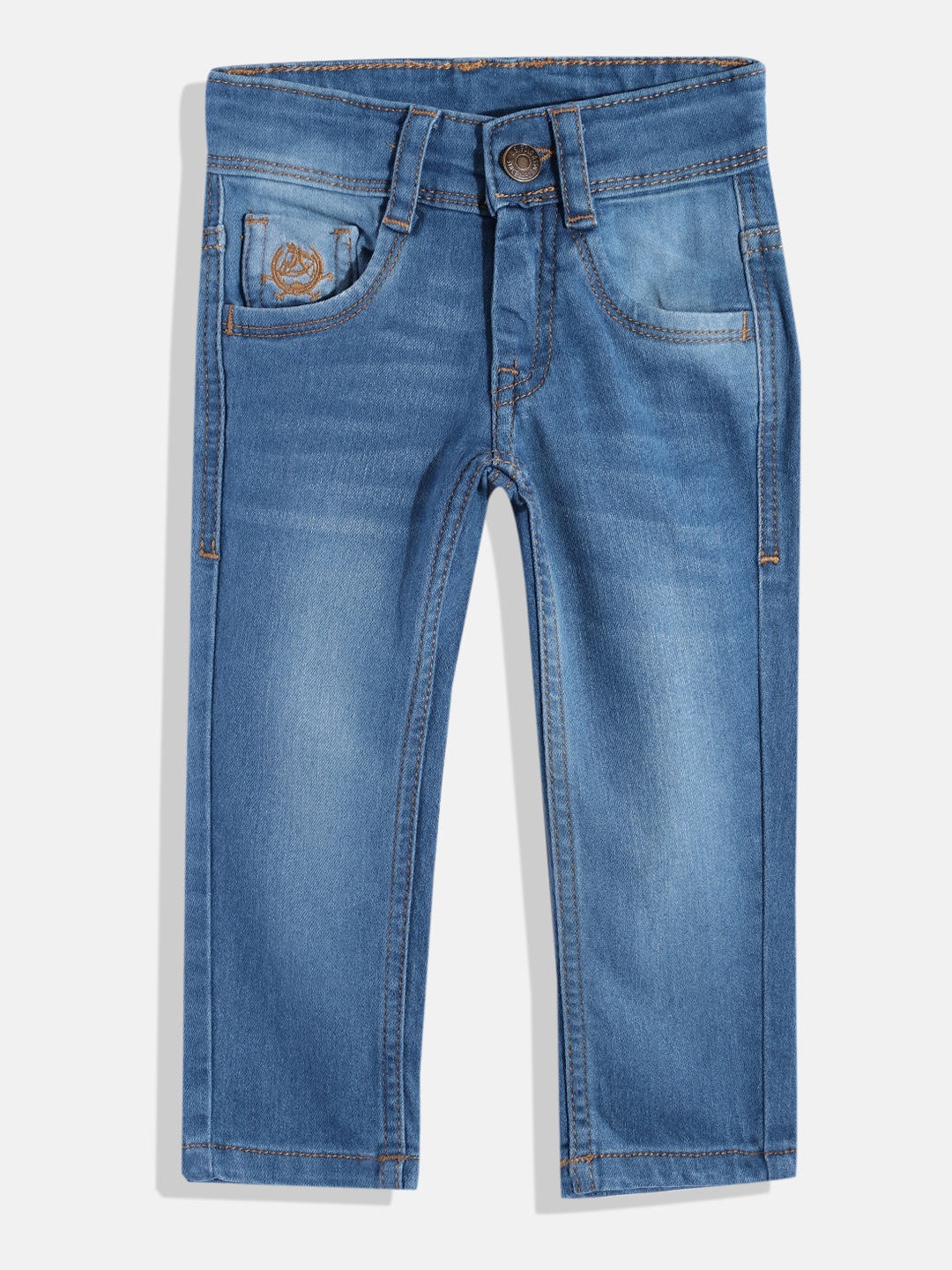 

U.S. Polo Assn. Kids Boys Blue Slim Fit Heavy Fade Stretchable Jeans