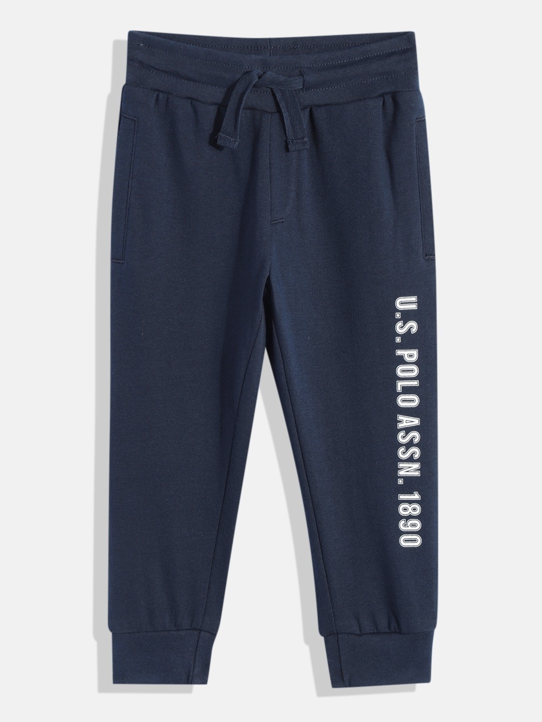 

U.S. Polo Assn. Kids Boys Brand Logo Printed Pure Cotton Joggers, Navy blue