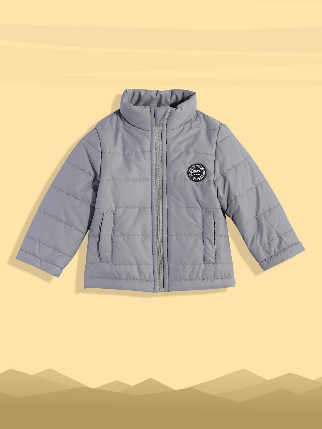 

U.S. Polo Assn. Kids Boys Grey Solid Puffer Jacket