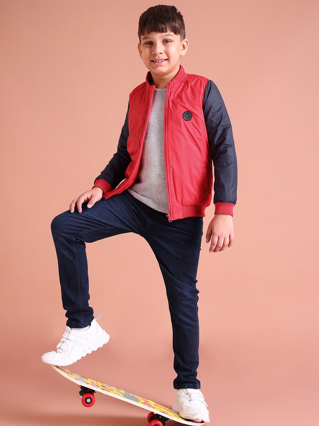 

U.S. Polo Assn. Kids Boys Red & Navy Blue Bomber Jacket
