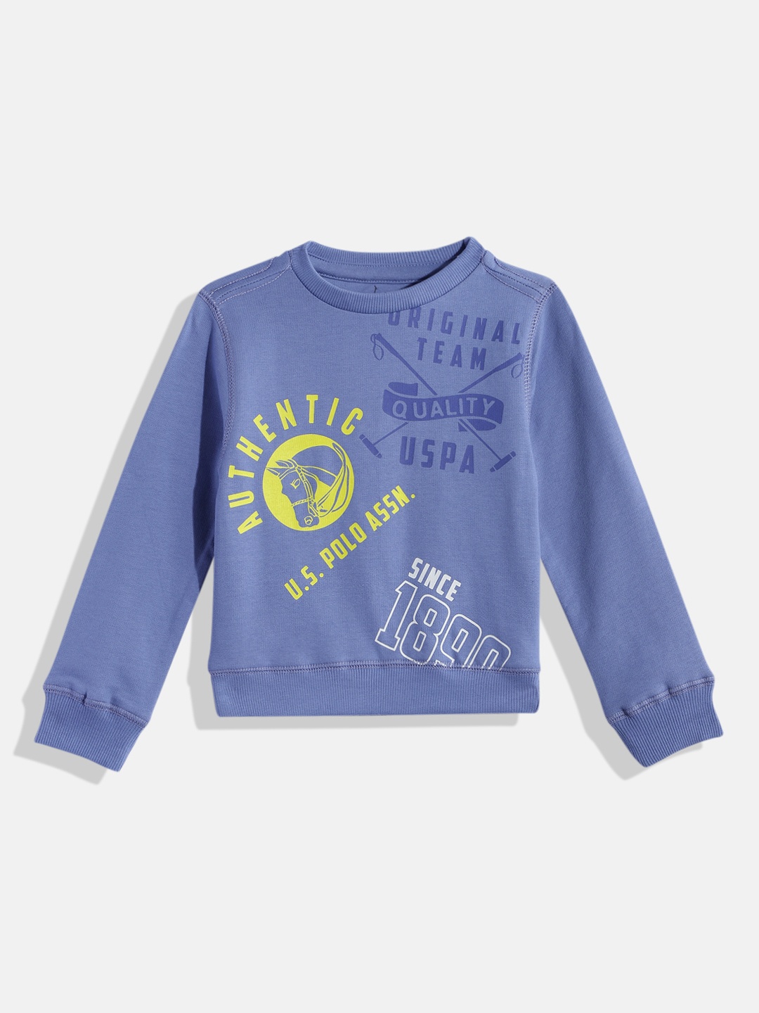 

U.S. Polo Assn. Kids Boys Purple Printed Pure Cotton Sweatshirt