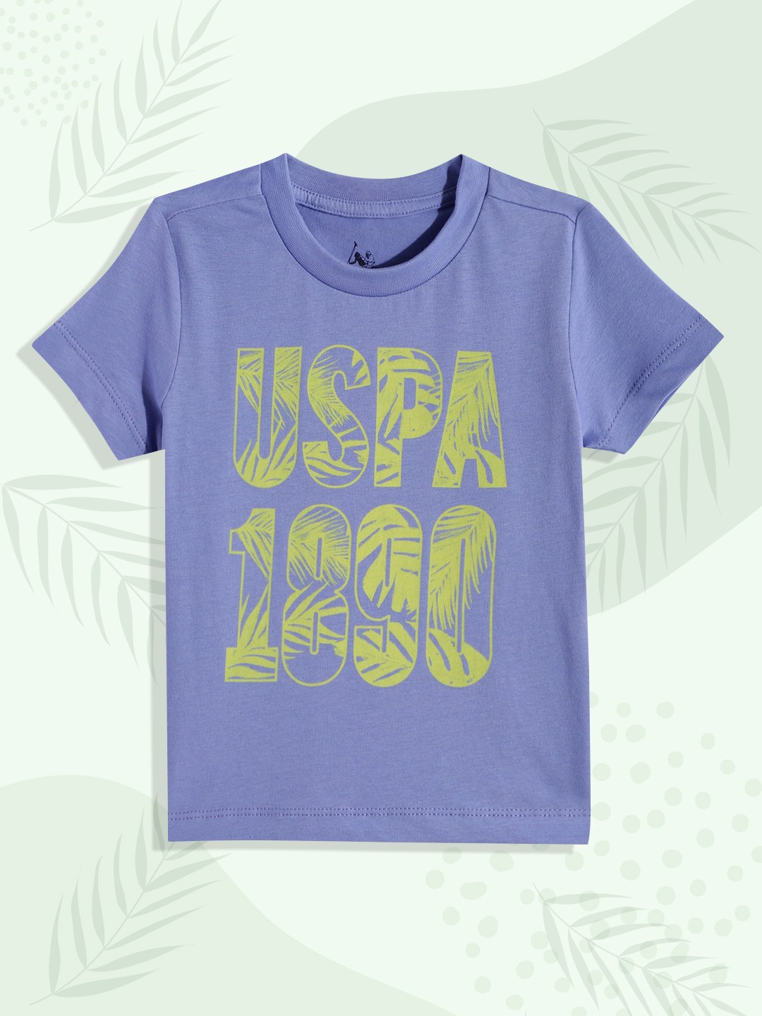 

U.S. Polo Assn. Kids Boys Purple Brand Logo Printed Pure Cotton T-shirt