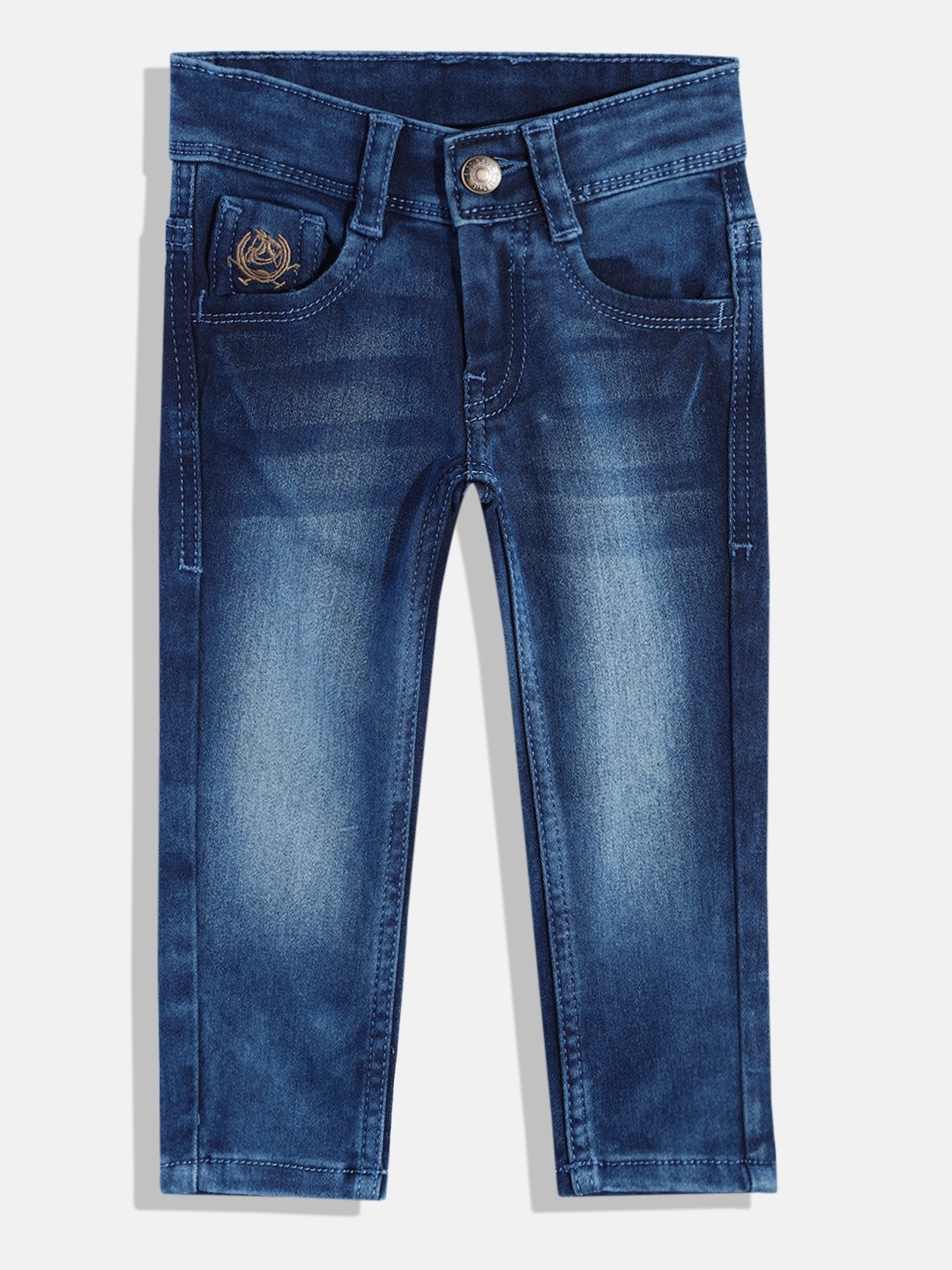 

U.S. Polo Assn. Kids Boys Skinny Fit Mid-Rise Heavy Fade Stretchable Jeans, Blue