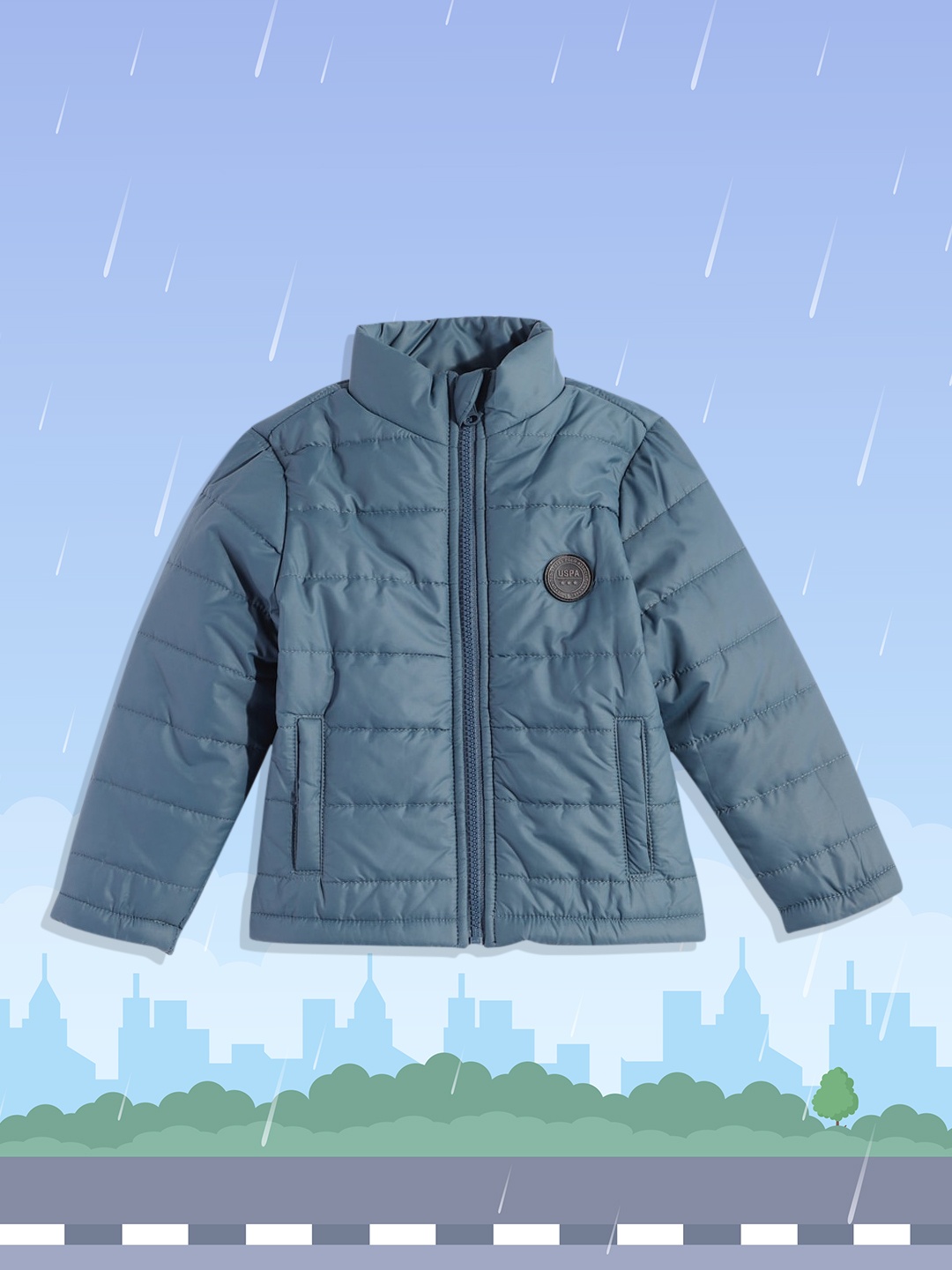 

U.S. Polo Assn. Kids Boys Blue Solid Puffer Jacket