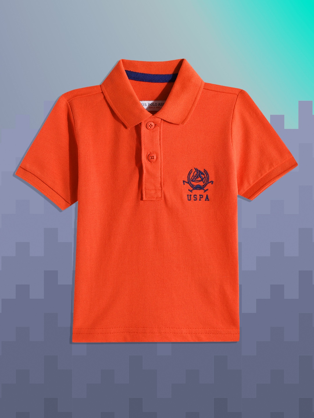 

U.S. Polo Assn. Kids Boys Red Polo Collar Pure Cotton T-shirt with Embroidered Detail