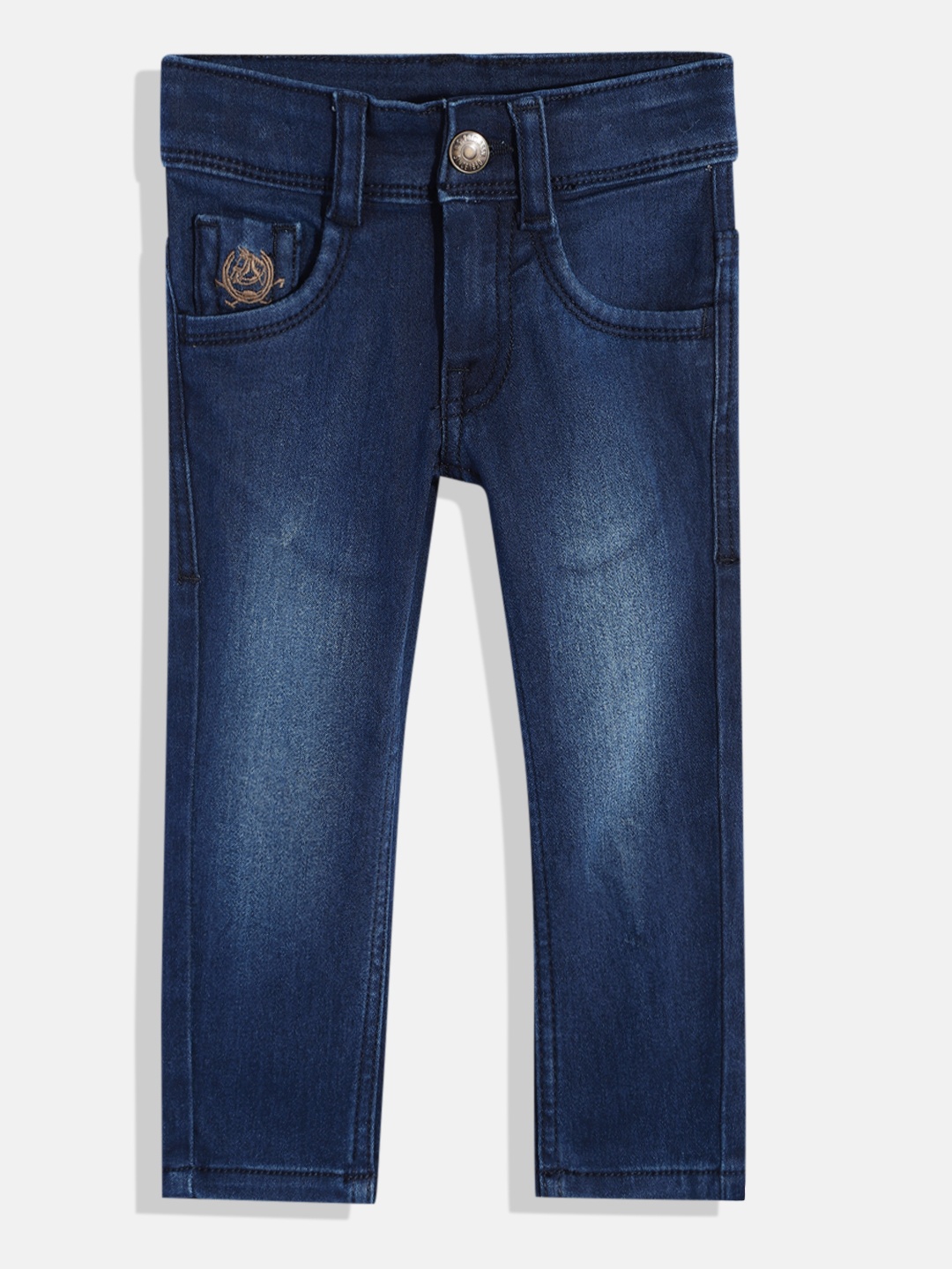 U.S. Polo Assn. Kids Boys Skinny Fit Mid-Rise Light Fade Stretchable Jeans, Blue