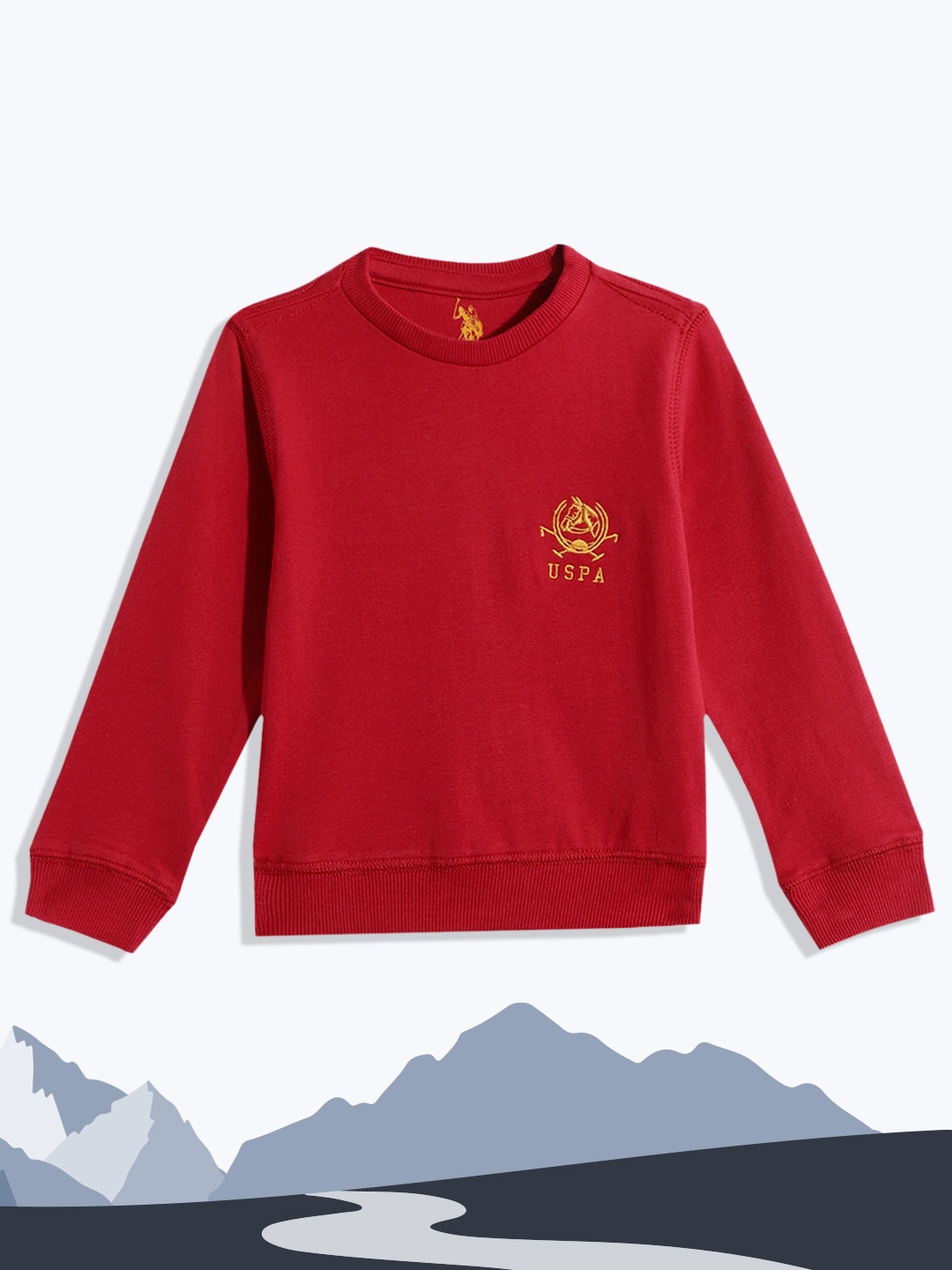 

U.S. Polo Assn. Kids Boys Red Pure Cotton Sweatshirt
