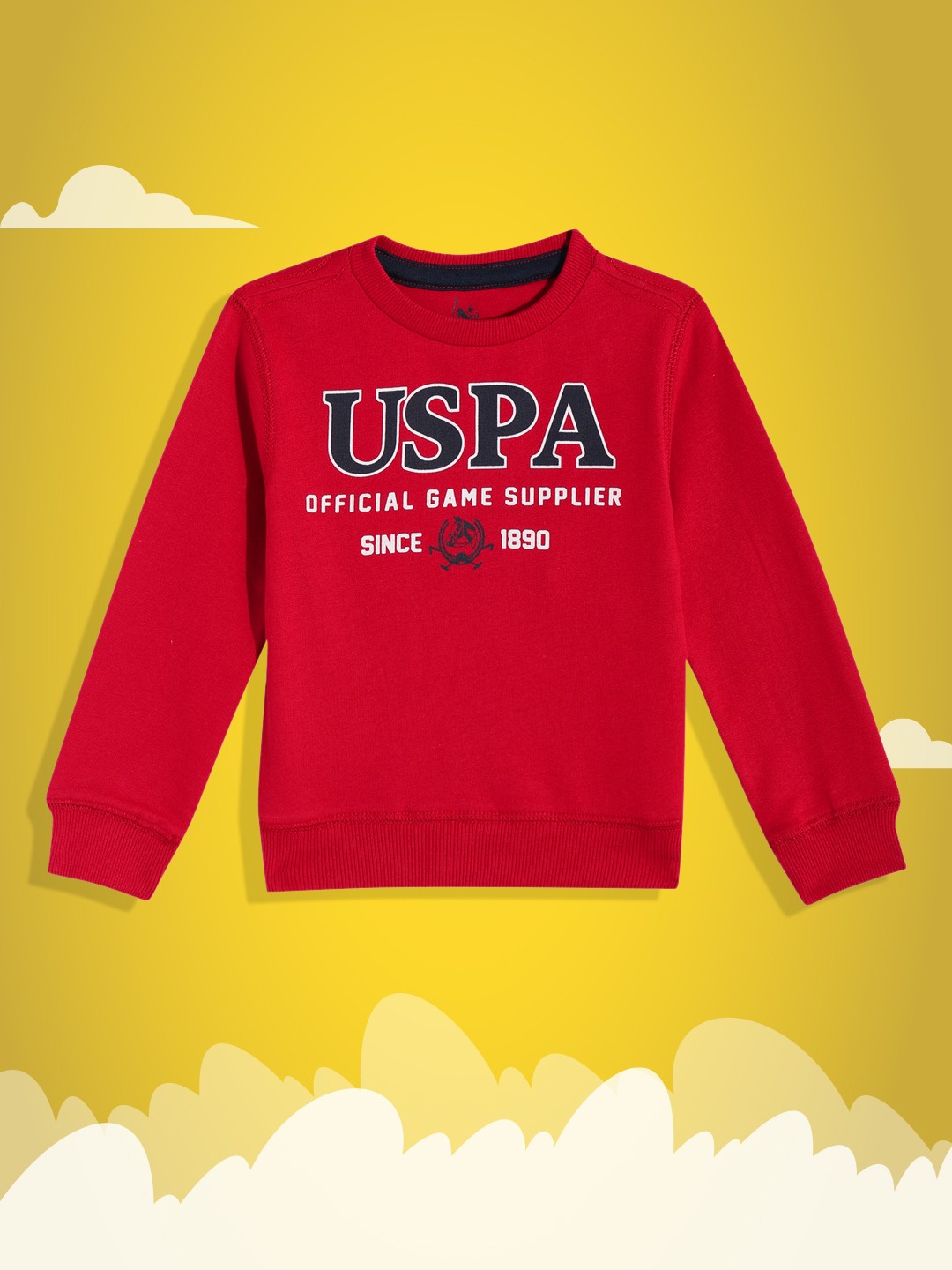 

U.S.Polo Assn. Kids Boys Red Printed Pure Cotton Sweatshirt