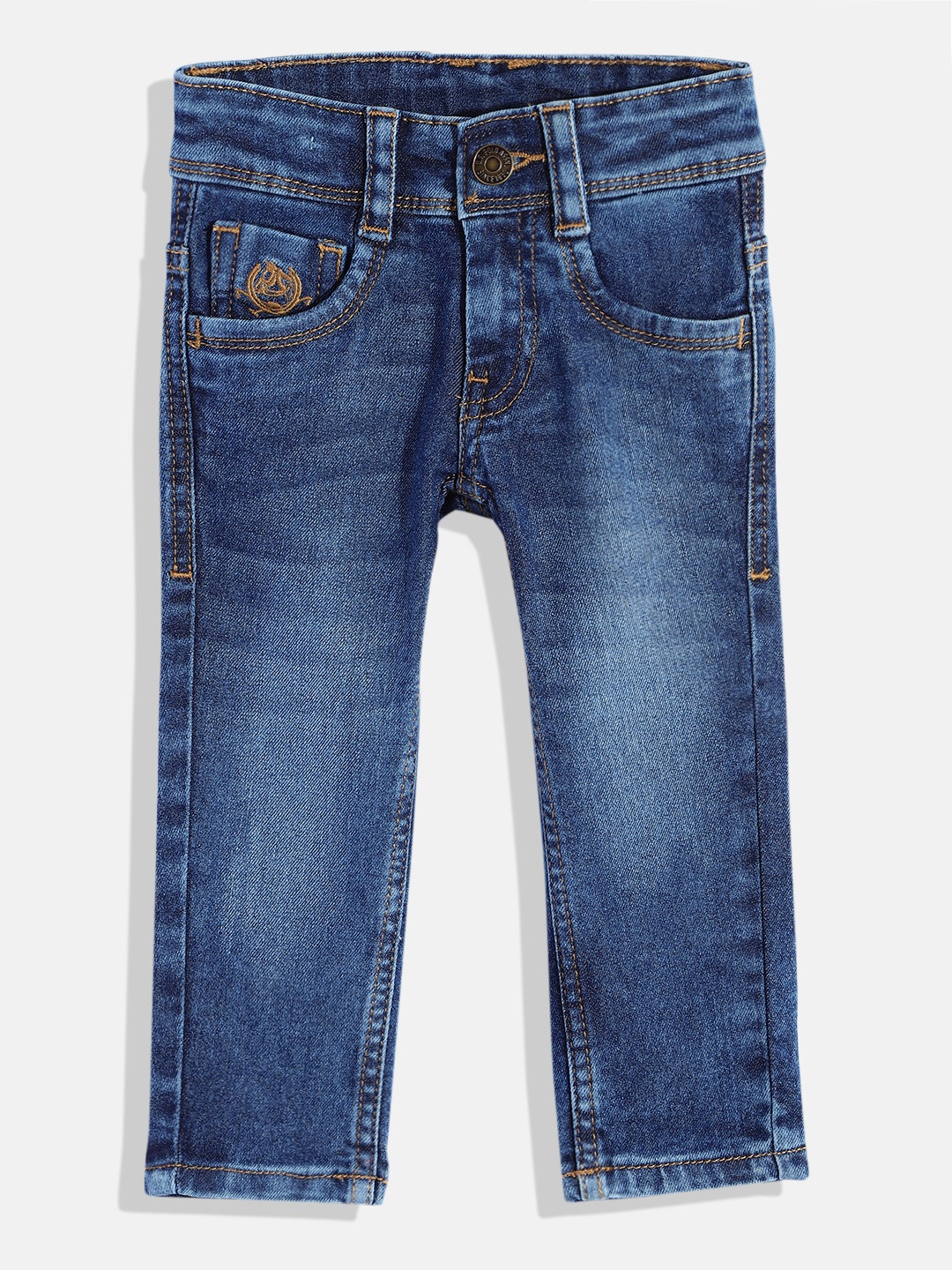 

U.S. Polo Assn. Kids Boys Skinny Fit Mid-Rise Heavy Fade Stretchable Jeans, Blue