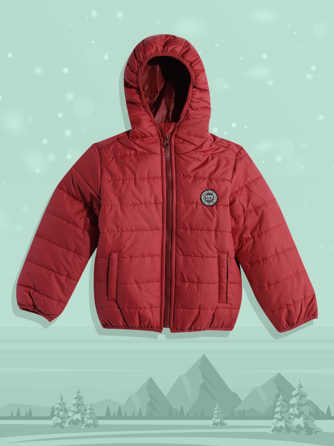 

U.S. Polo Assn. Kids Boys Maroon Puffer Jacket