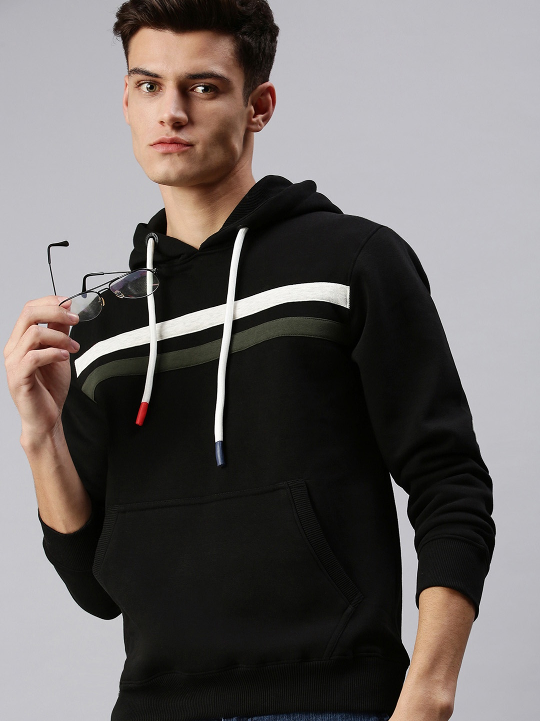 

SHOWOFF Men Black Hooded Sweatshirt