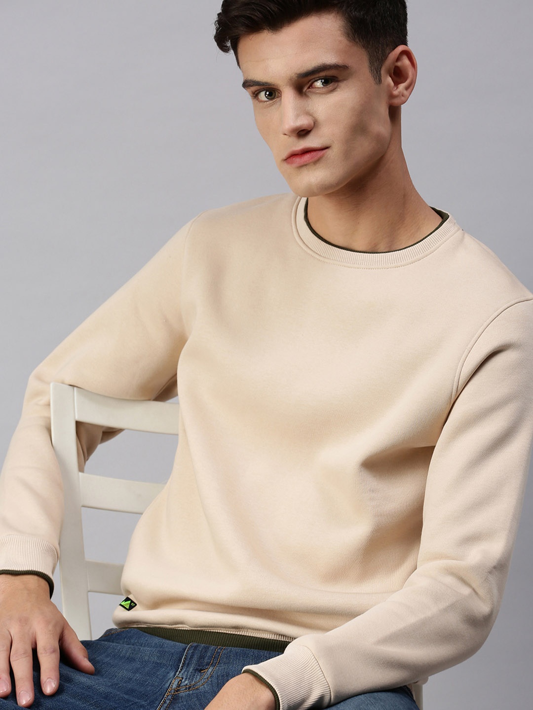 

SHOWOFF Men Beige Pullover Sweatshirt