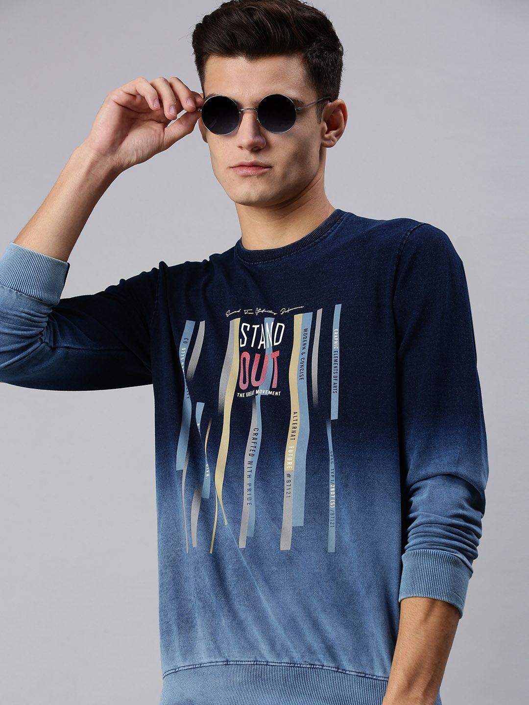 

SHOWOFF Men Blue Printed Sweatshirt