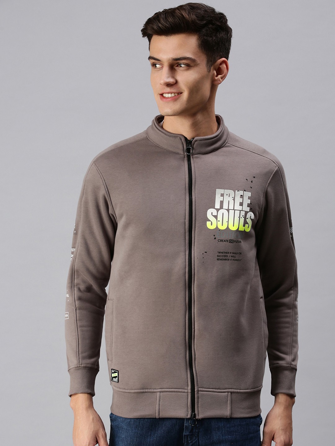 

SHOWOFF Men Grey Cotton Sweatshirt