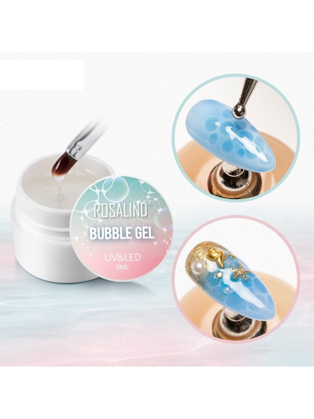 

ROSALIND Bubble Gel UV & LED Soak Off Gel Nail Polish 5 ml - Shade A781, Blue