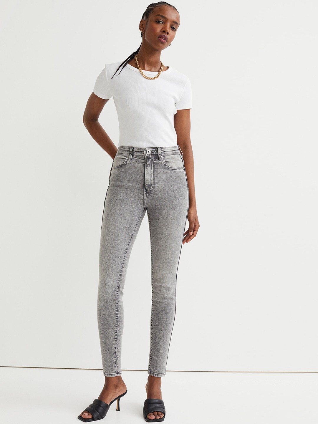 

H&M Women Grey Skinny High Jeggings