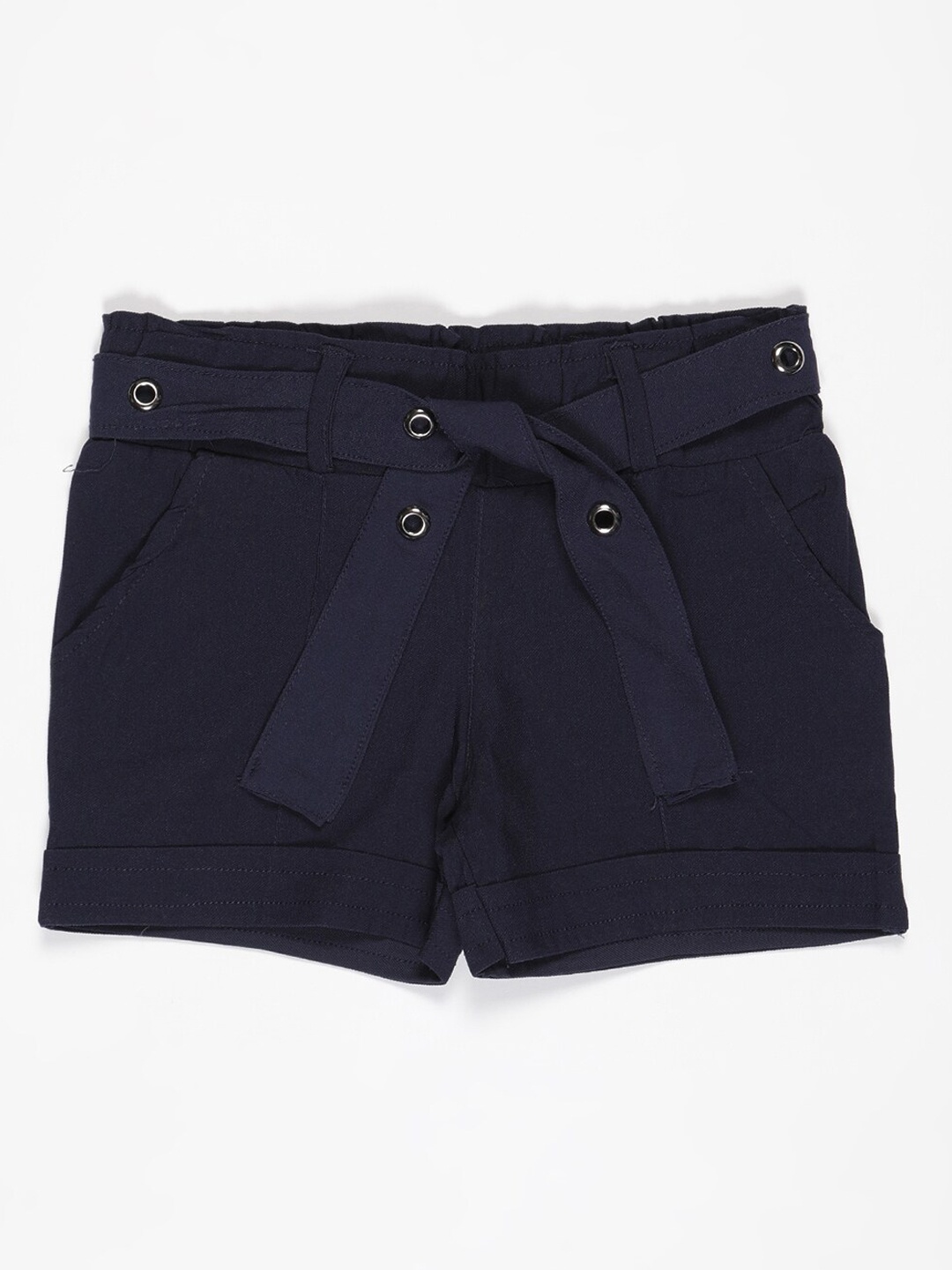 

V2 Value & Variety Girls Navy Blue Solid Shorts