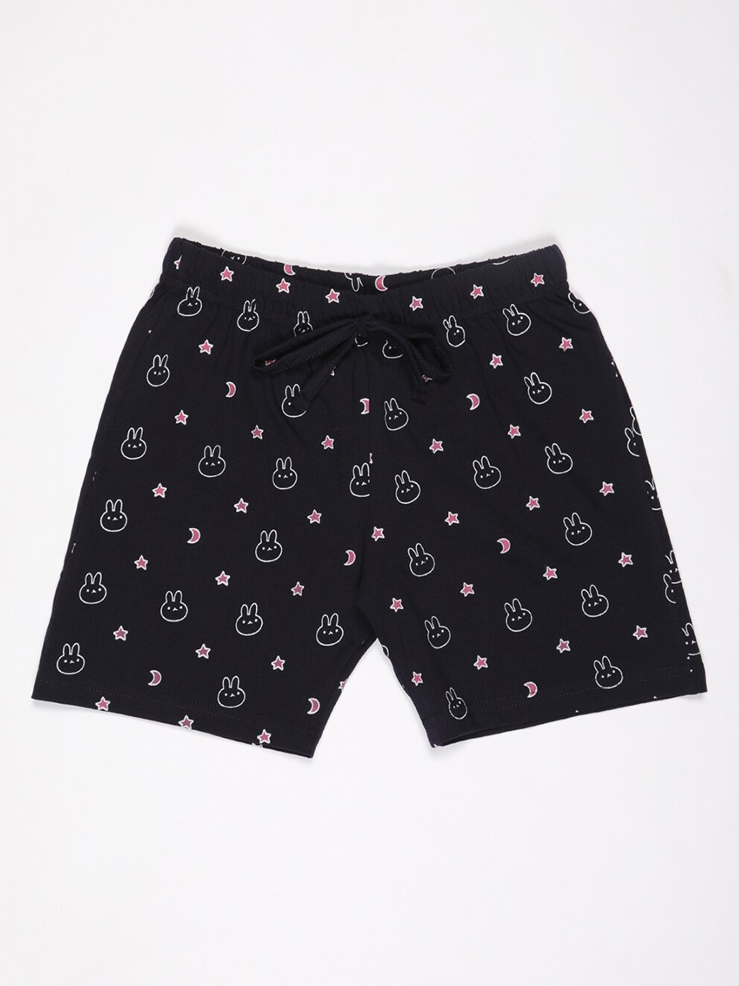 

V2 Value & Variety Girls Navy Blue Printed Shorts