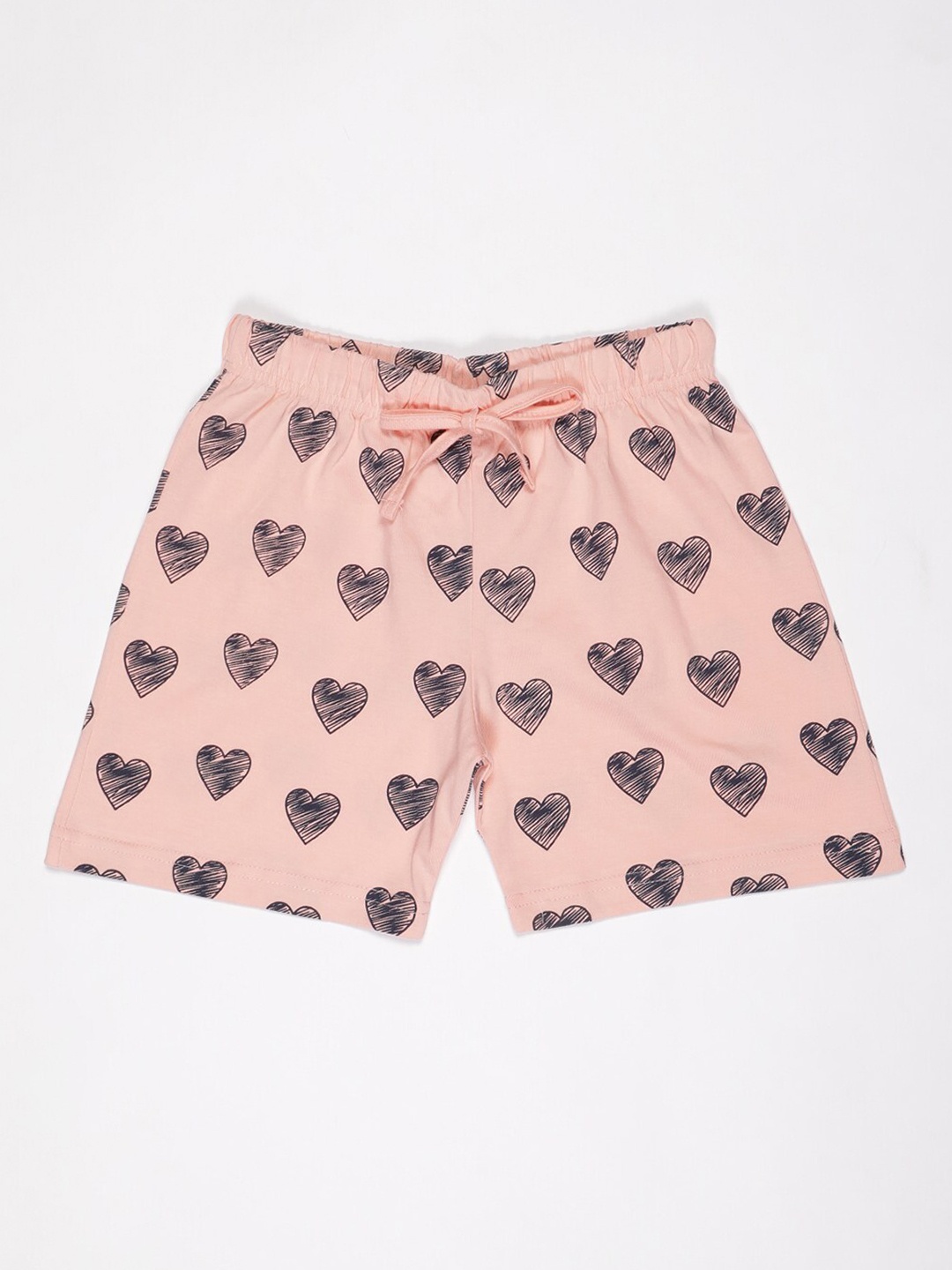

V2 Value & Variety Kids-Girls Peach-Coloured Printed Shorts