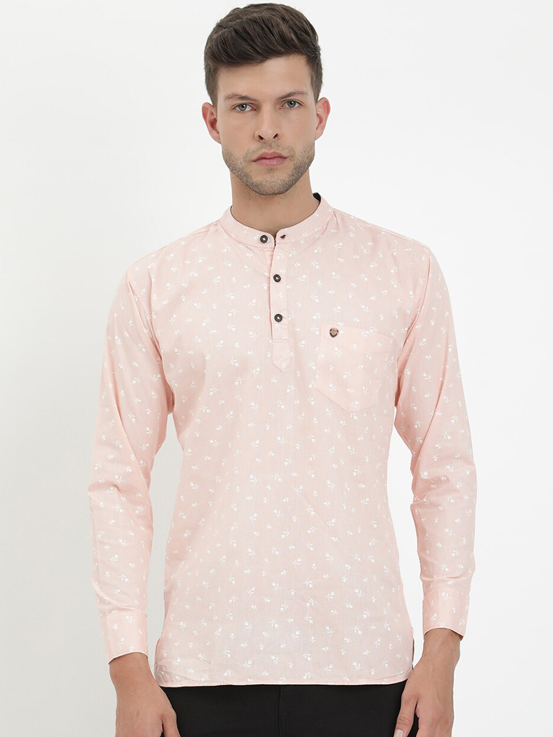 

V2 Value & Variety Men Pink Floral Printed Floral Kurta