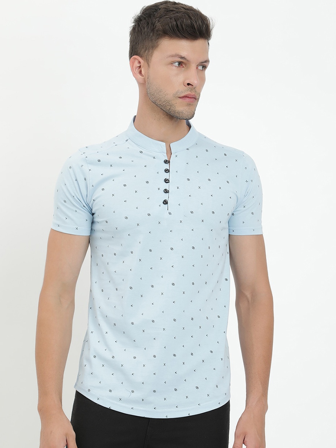 

V2 Value & Variety Men Blue Geometric Printed Kurta