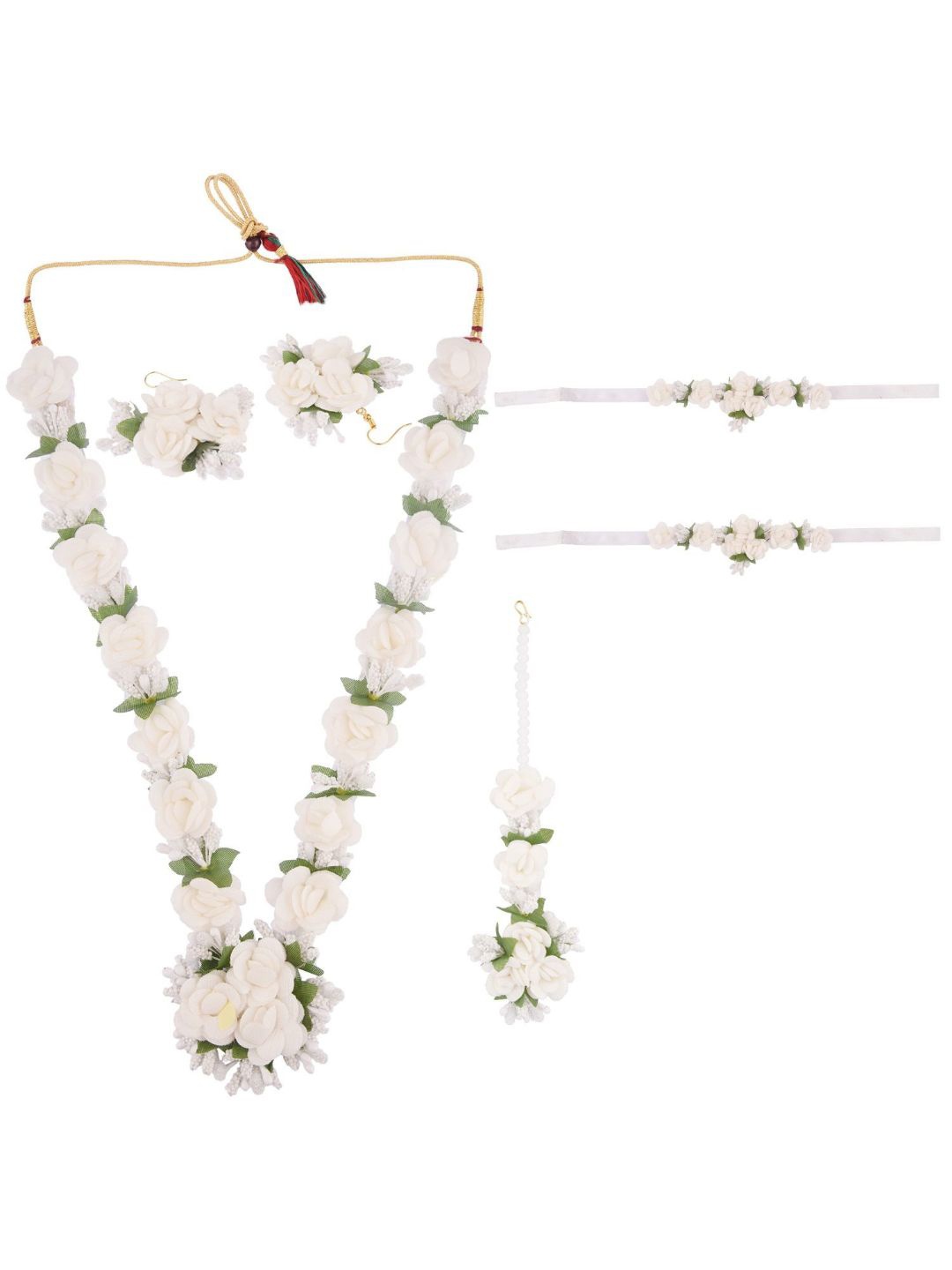 

Efulgenz Women White and Green Jewellery Set