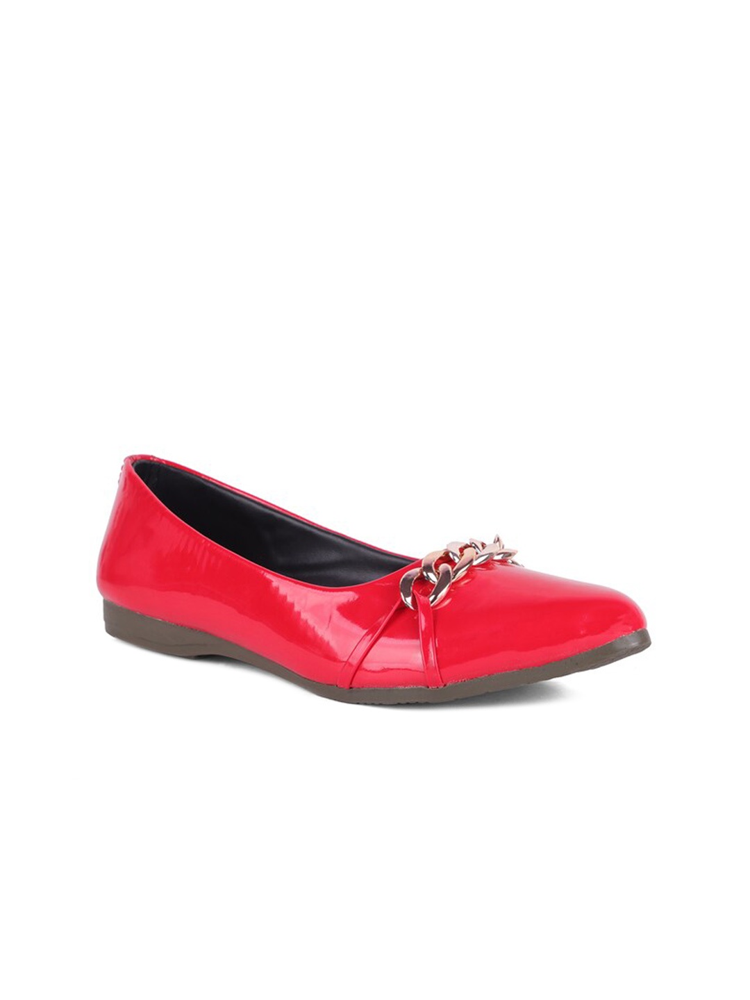 

FABBMATE Women Red Colourblocked Flats