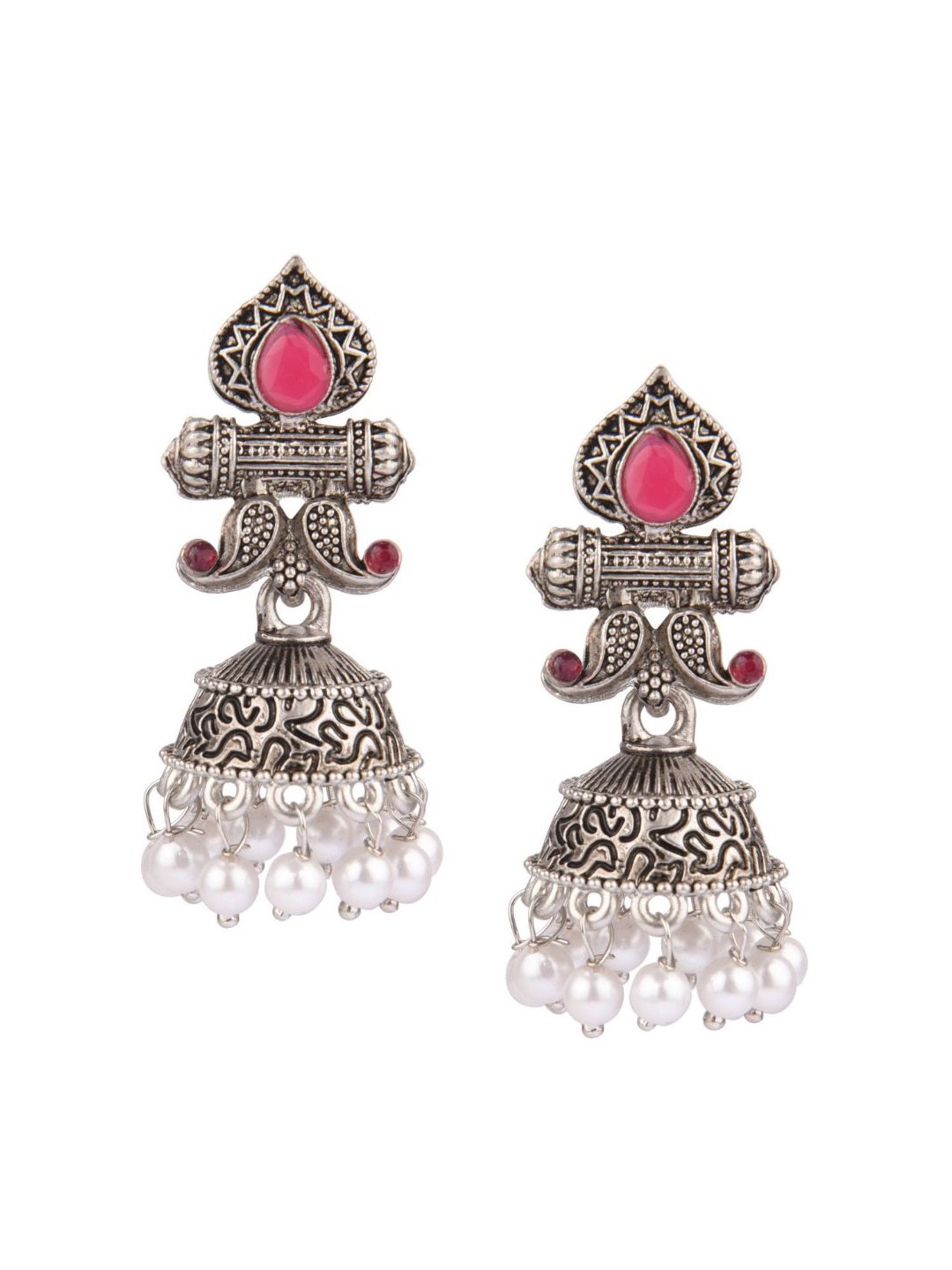 

Efulgenz Pink Classic Jhumkas Earrings