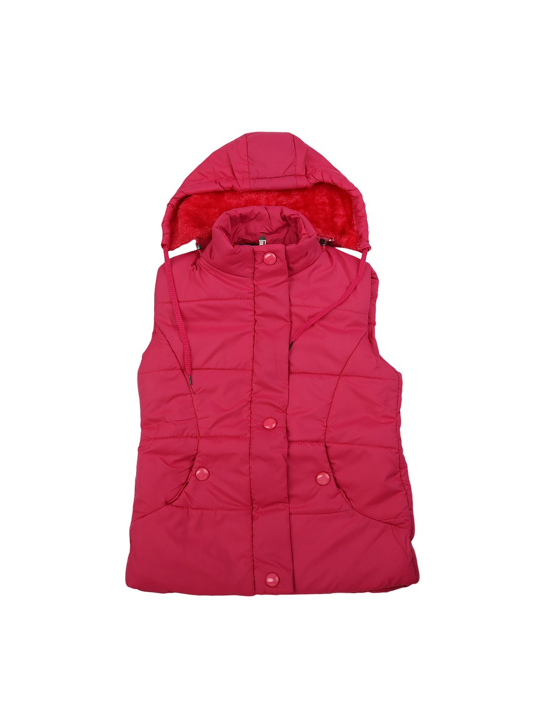 

V-Mart Girls Pink Acrylic Lightweight Longline Quilted Jacket