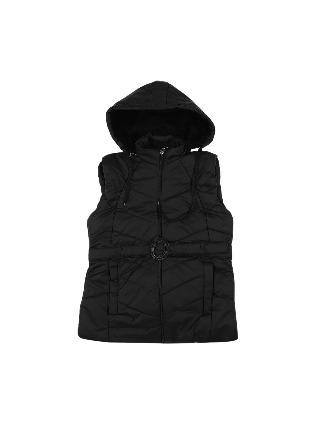 

V-Mart Girls Black Acrylic Lightweight Puffer Jacket