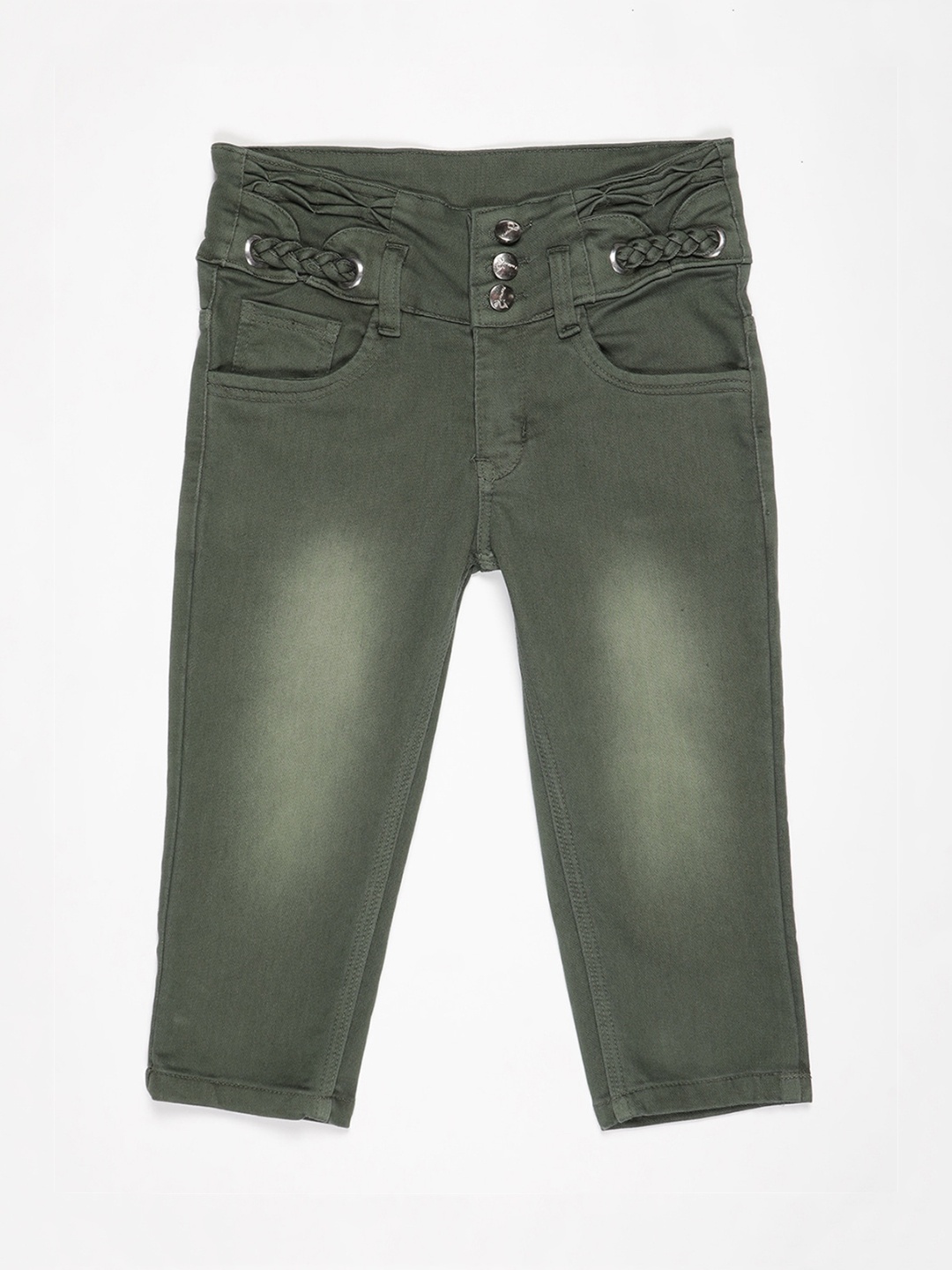 

V2 Value & Variety Girls Olive Green Cotton Capris