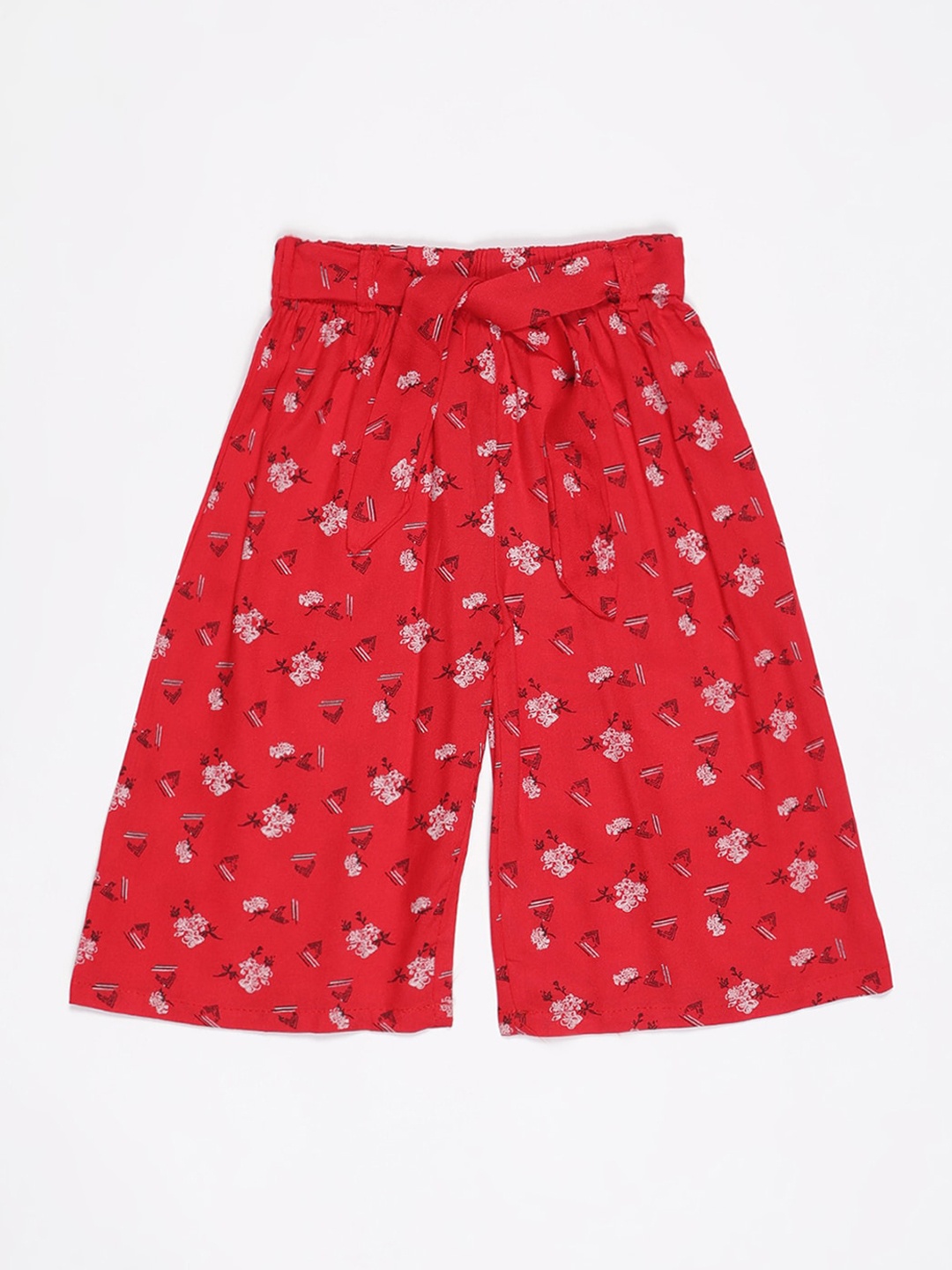 

V2 Value & Variety Girls Red & White Printed Capris