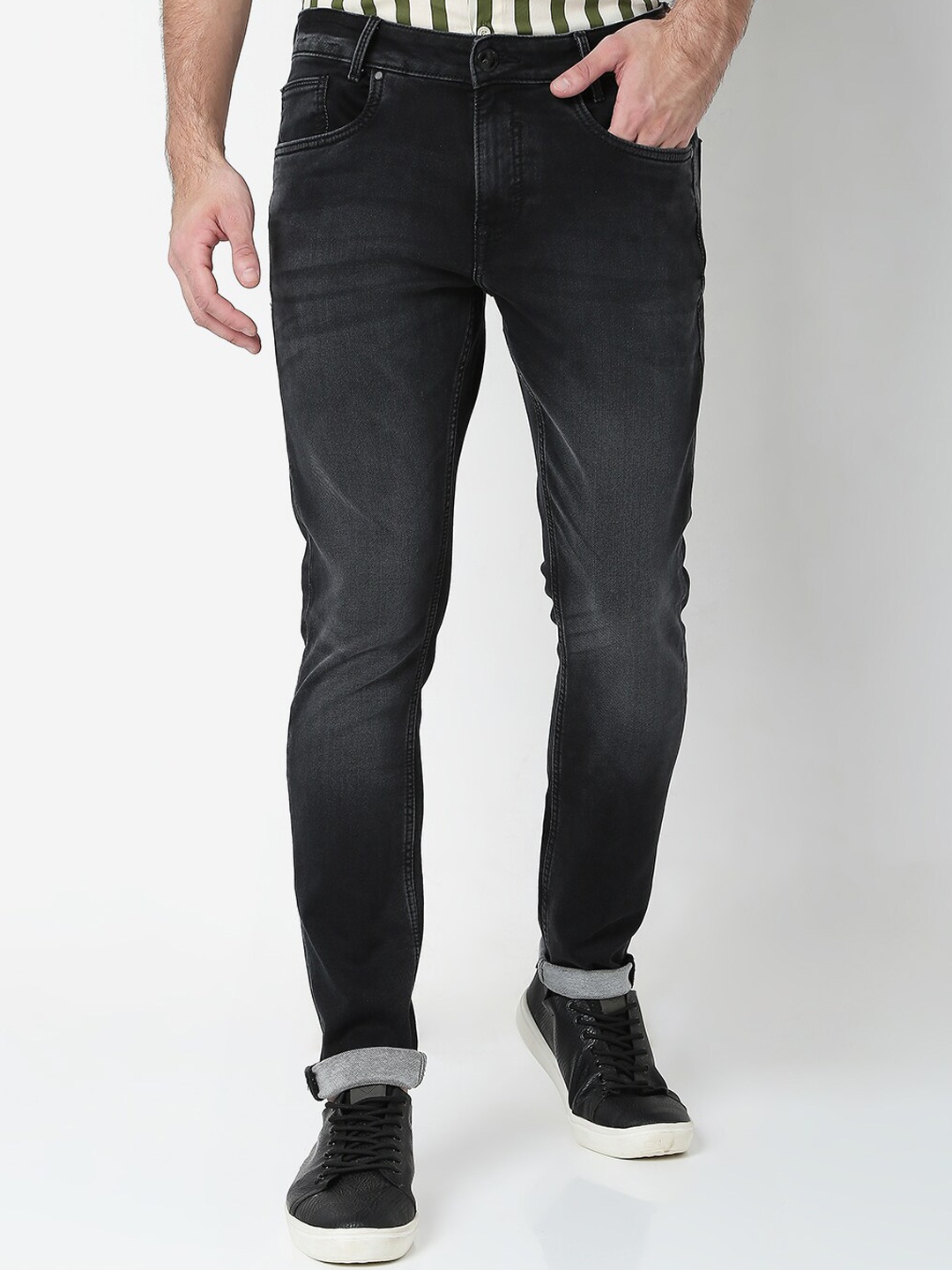 

Mufti Men Black Skinny Fit Light Fade Stretchable Jeans