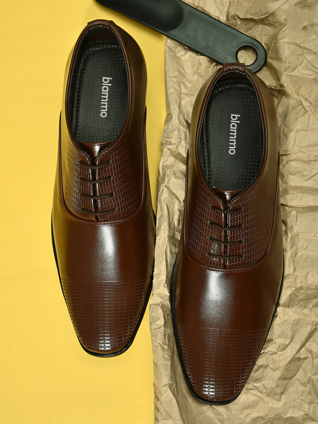 

Blammo Men Brown Solid Formal Derbys